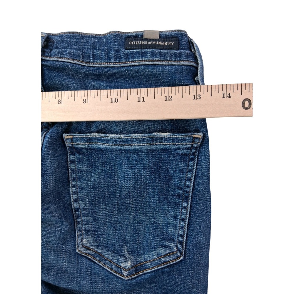 Citizens Of Humanity Jeans Womens 26 X 25 Blue Mid Rise Skinny Stretch Raw Hem - Picture 10 of 10